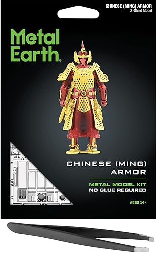 Metal Earth Fascinations Chinese Ming Armor 3D Kit de modelo de metal con pinzas