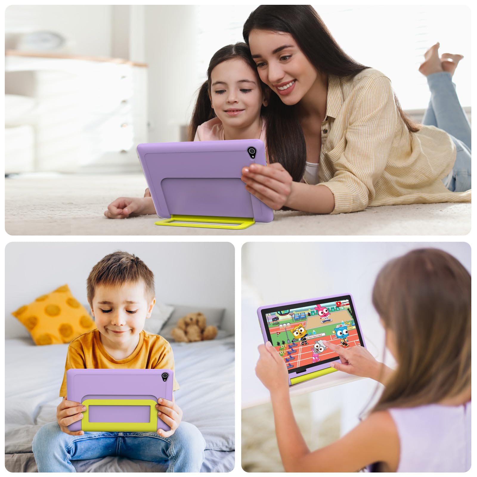 MUISOO 10 Inch Kids Tablet, Android 14 tablet for kids with Octa Core Processor, 8GB RAM 64GB ROM 1TB TF, 5000mAh Battery, WiFi, Bluetooth, Type-C, Kids Tablets with 8+5MP Dual Camera (Purple) — view 7