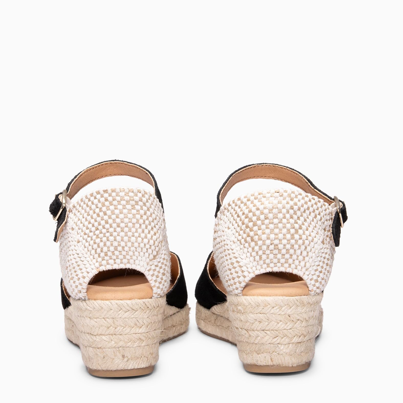 miMaO. Espadrilles femme talon compensé en daim. Semelle ultra confort Gel. Fabrication artisanale