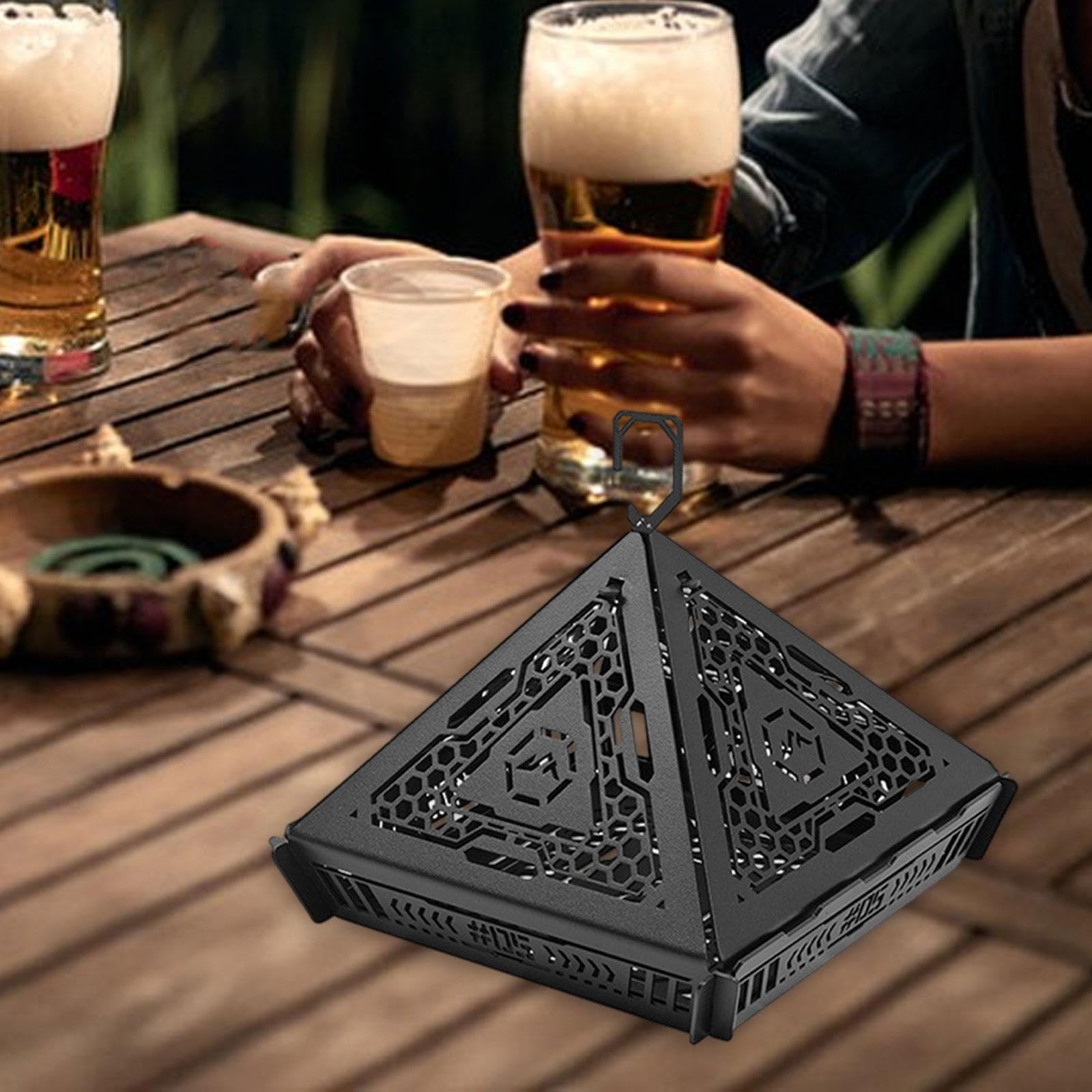 Bothyi Hollow Lampshade, Camping Lantern Lamp Protection Cover, Detachable Ambient Light Kit, Pyramid Lampshade