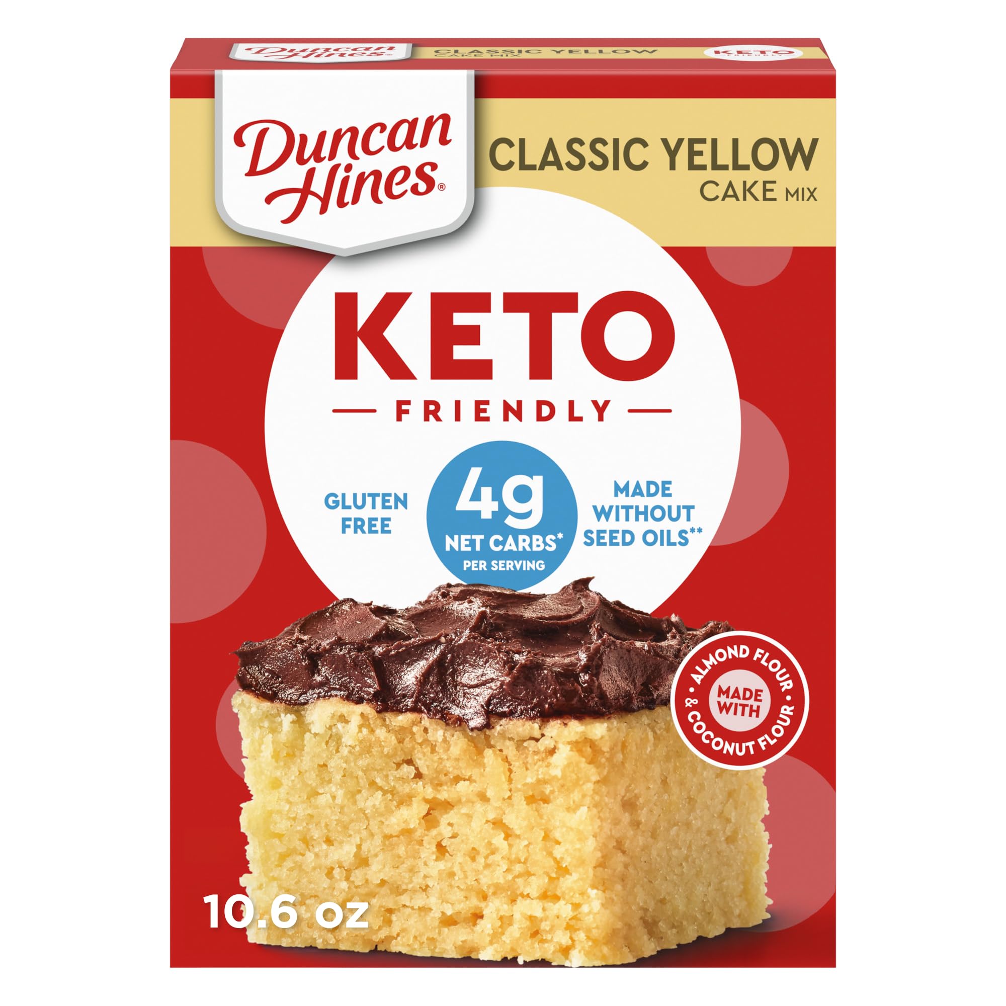 Duncan Hines Keto Friendly Classic Yellow Cake Mix, 10.6 oz.