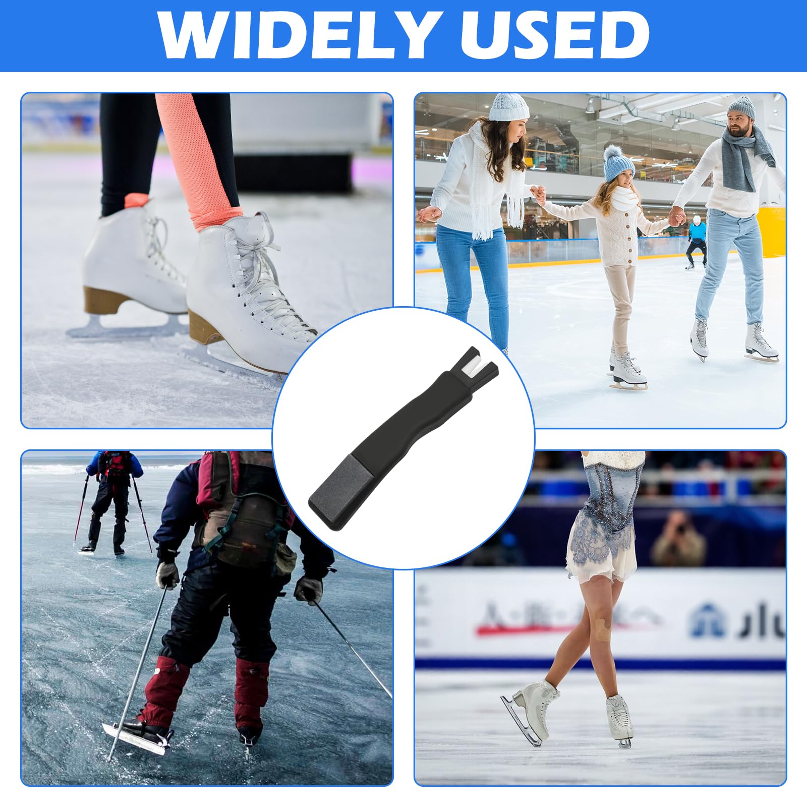 Affilatrici per pattini da ghiaccio in ceramica, utensile professionale per pattini da hockey, lama a V a doppia estremità e pietra per affilatura per la manutenzione in movimento, affilatrice univer