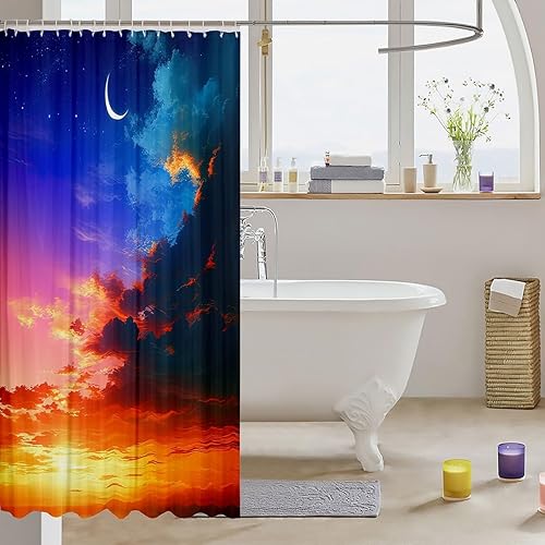 Miniatura 10 de Juego de cortinas de baño con diseño de animales salvajes kawaii, 72 pulgadas de ancho x 72 pulgadas de largo, diseño de animales salvajes de