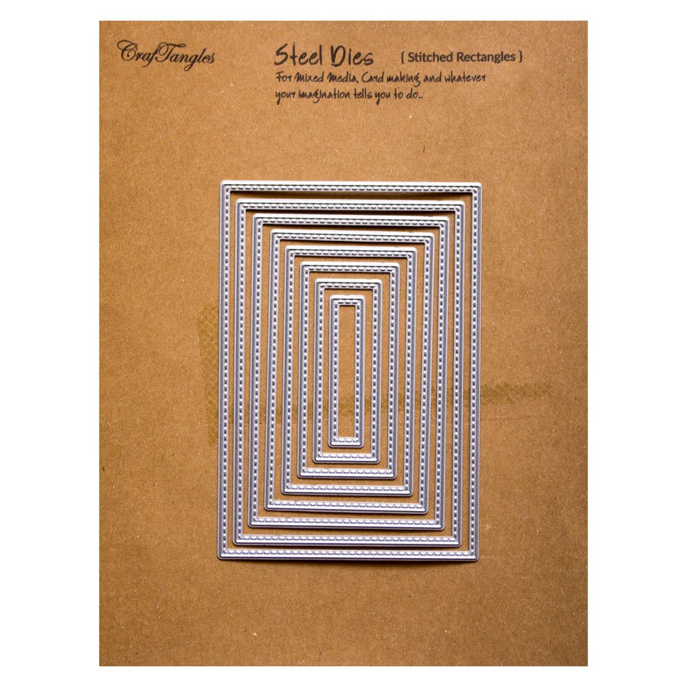 CrafTangles Steel Dies - Stitched Rectangles (Set of 8 Dies)