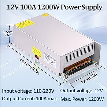 MEISHILE スイッチング電源　12V 100A 1200W AC-DC Amazon.com: 12V 100A 1200W DC Switching Power supply Adapter