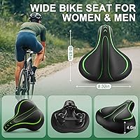 Vista 6 de Asiento cómodo de bicicleta, con espuma viscoelástica, impermeable, doble absorción de impactos, para hombres y mujeres. Es el mejor asiento
