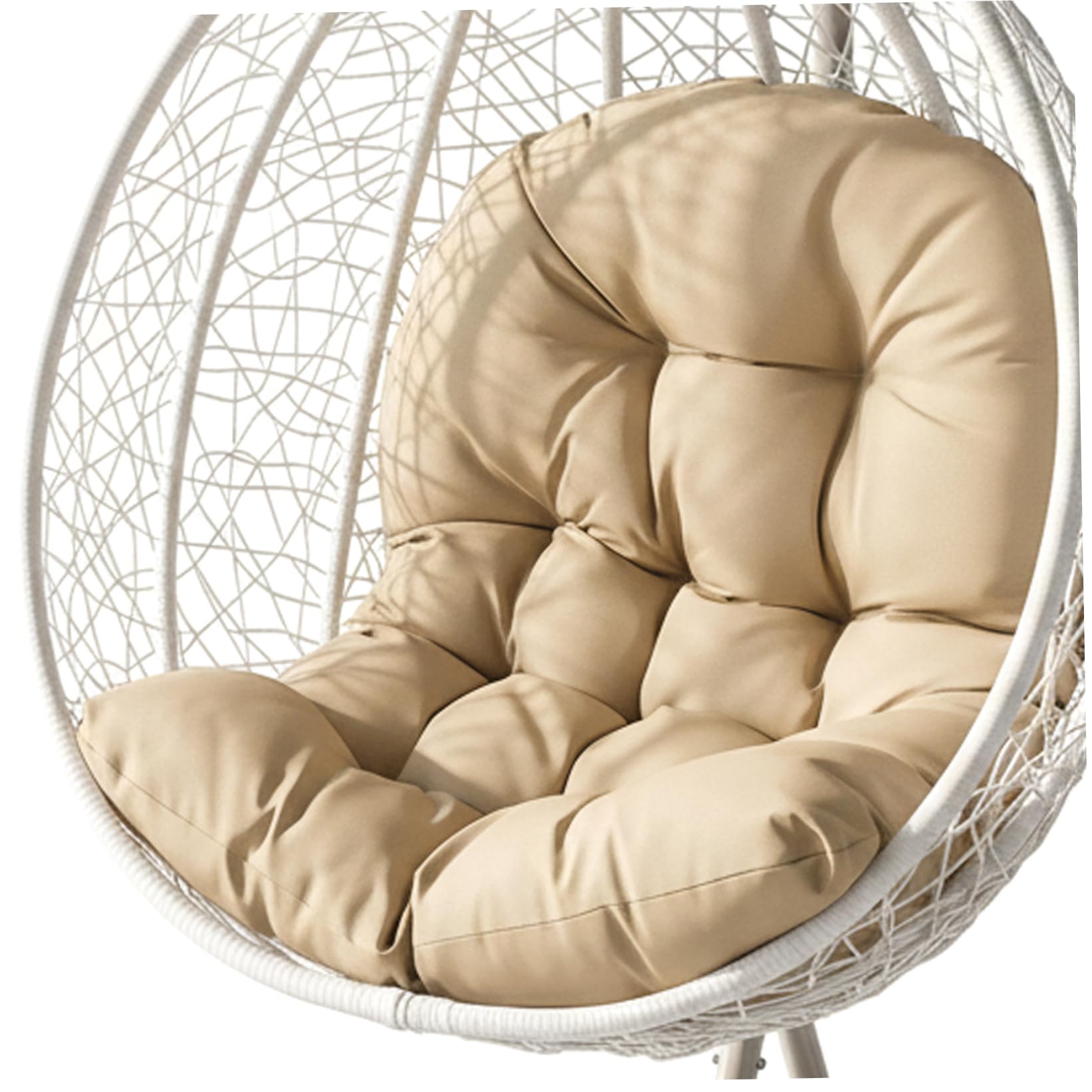 Ameble Water-Resistant Egg Chair Cushion Replacement with Thick Padding, Hanging Chair Cushion for Patio, Balcony, Garden Swing Chairs, Outdoor Use, Khaki