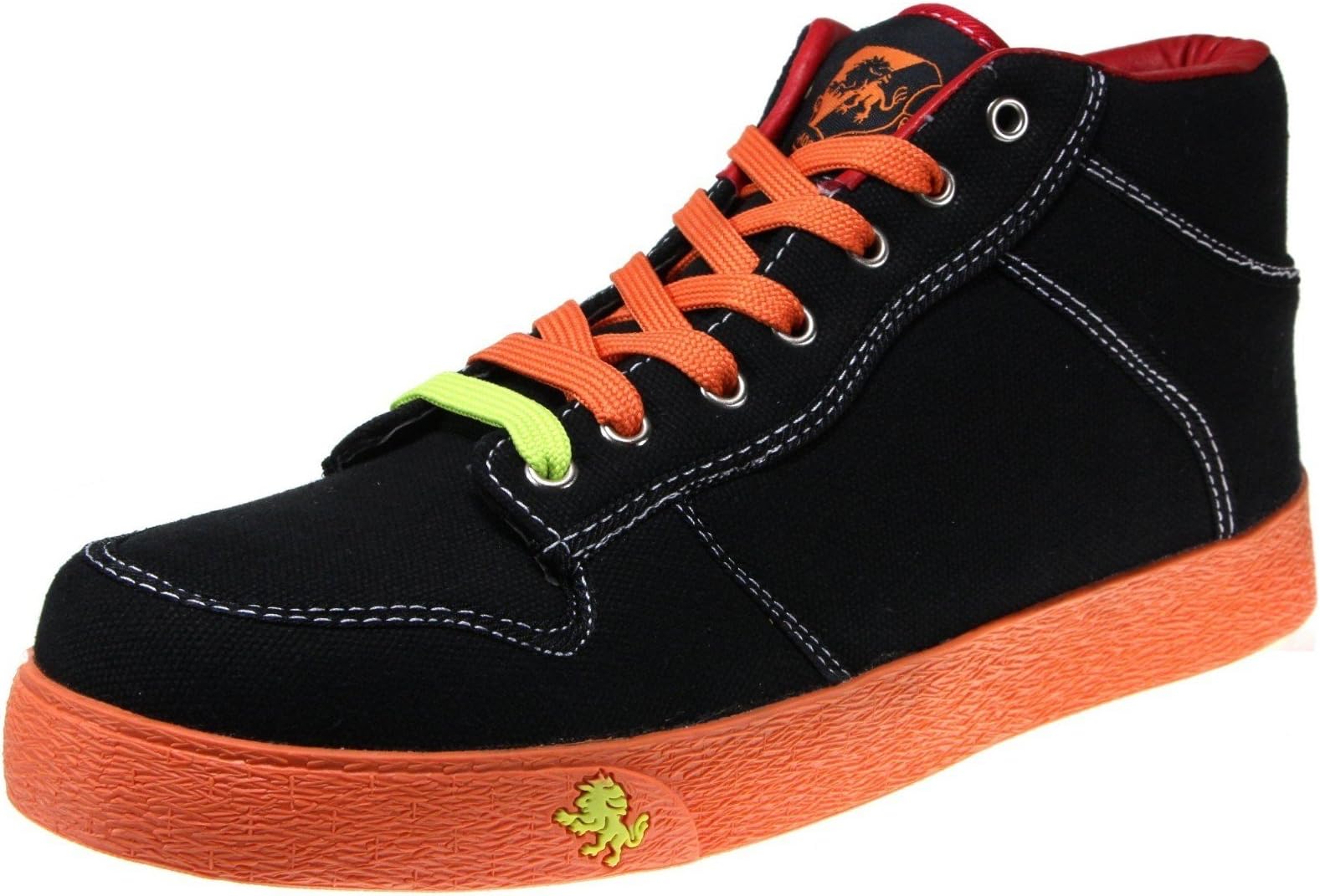VLADO Footwear Spectro 1 Mid Top Sneaker, Black/Orange,