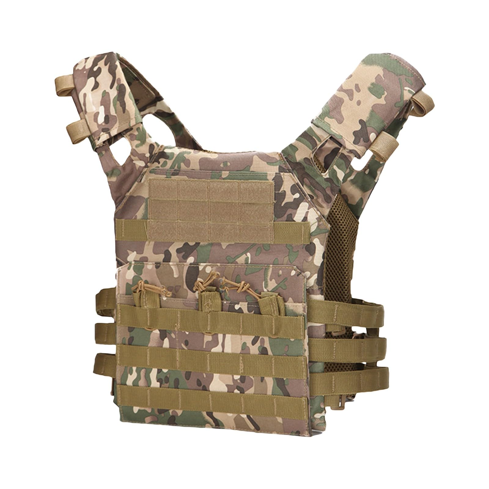 Generisch Chaleco táctico ligero de liberación rápida chaleco airsoft chaleco para exteriores paintball tiro juego de guerra camuflaje transpirable chaleco de entrenamiento de combate al aire libre