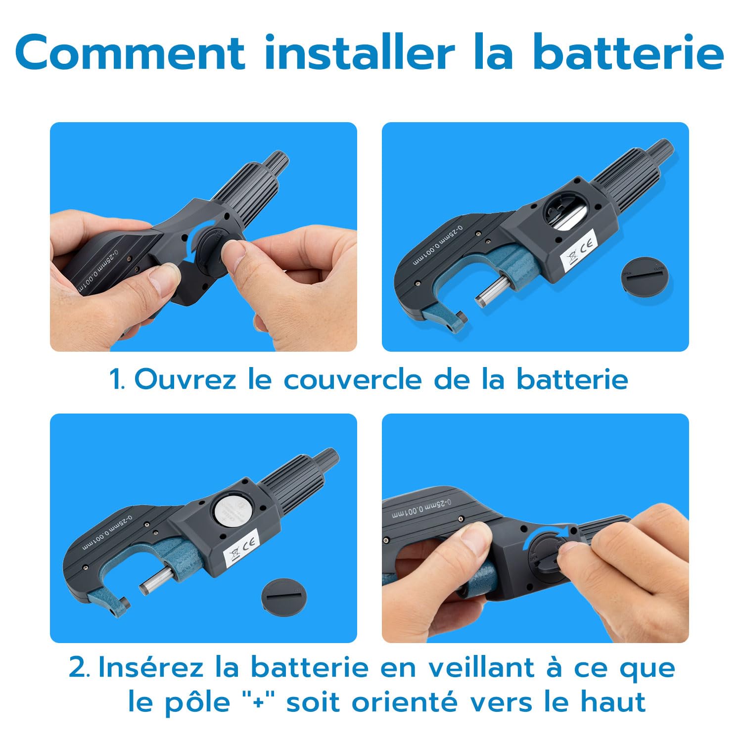 Mcbazel Micromètre Électronique LCD 0-25 mm, Micromètre Numérique Extérieur avec Affichage en Pouce/Métrique, Haute Précision 0,001 mm