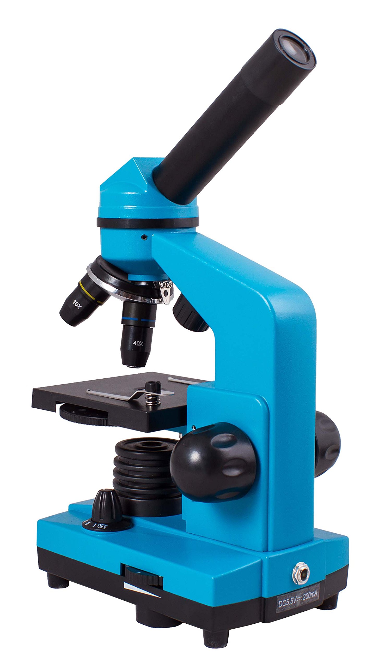 Levenhuk Rainbow 2L Azure Kids Home Lab STEM Kit with 400x Portable Biological Microscope, Full-Colour Illustrated Experiment Guide, Prepared Samples and Scientific Tools, Blue (en)