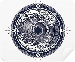 Waves Compass Circle Art Pattern Cleaning Cloth Screen Cleaner 2pcs Suede Fabric