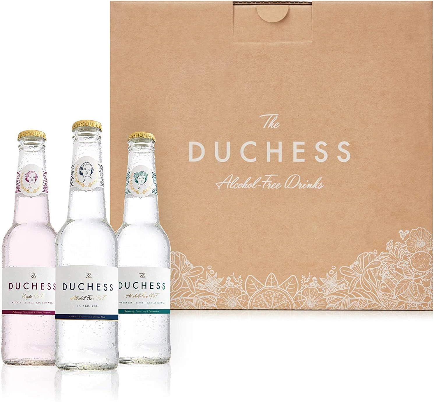 The Duchess Alcohol-Free Gin & Tonic Variety (Botanical, Floral, Greenery), Pack of 12 (12 x 275 ml)
