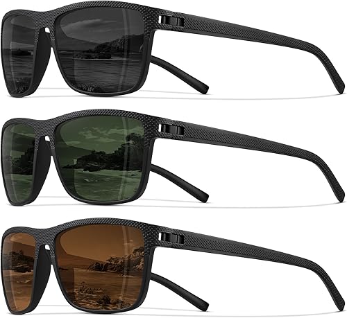 STORYCOAST Gafas de sol polarizadas para hombres y mujeres, clásicas, cuadradas, deportivas, pesca, correr, golf, gafas de sol, protección UV