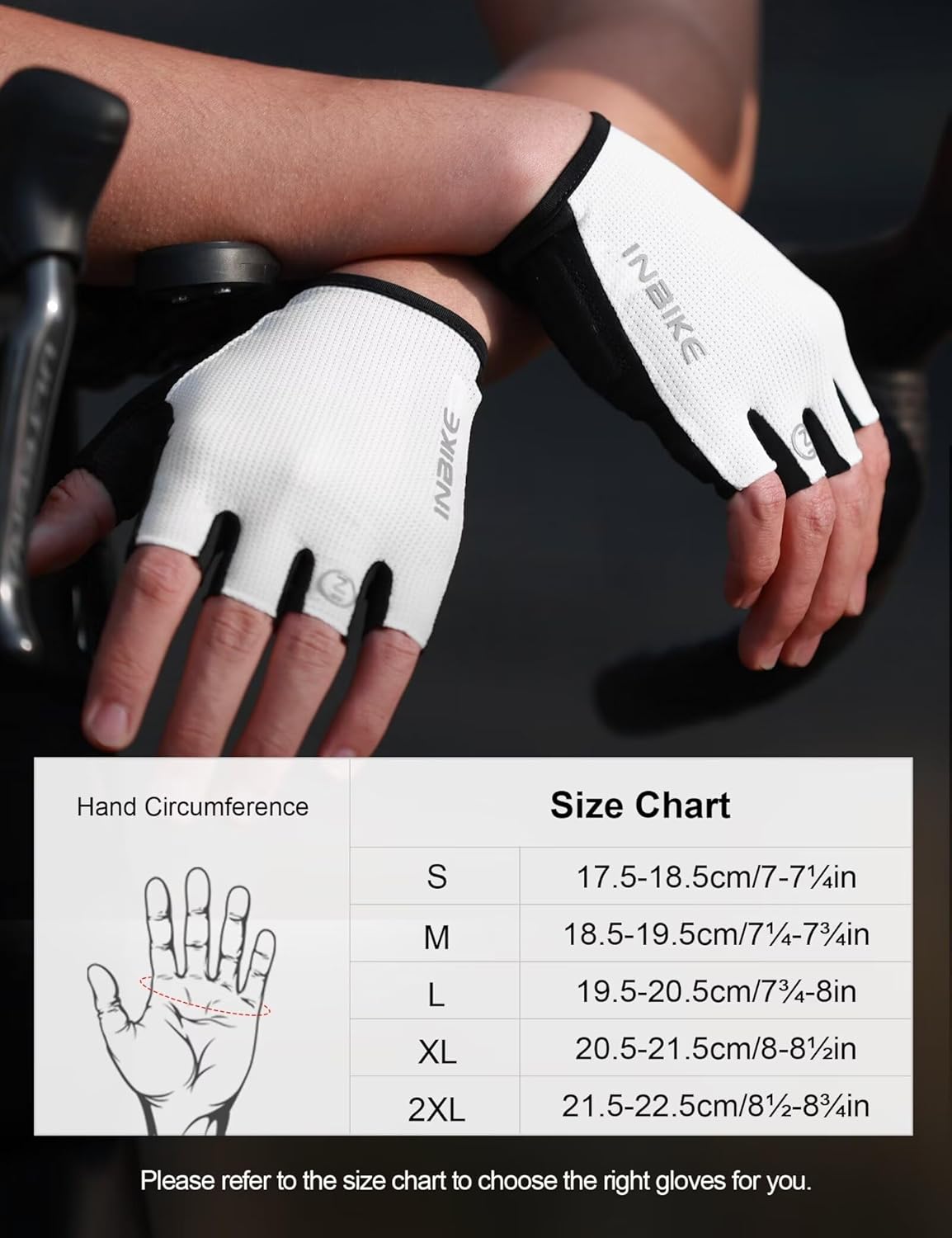 INBIKE Cycling Gloves - Shock-Absorbing, Breathable, Anti-Slip Fingerless Road Bike Gloves for Men & Women - Image 6