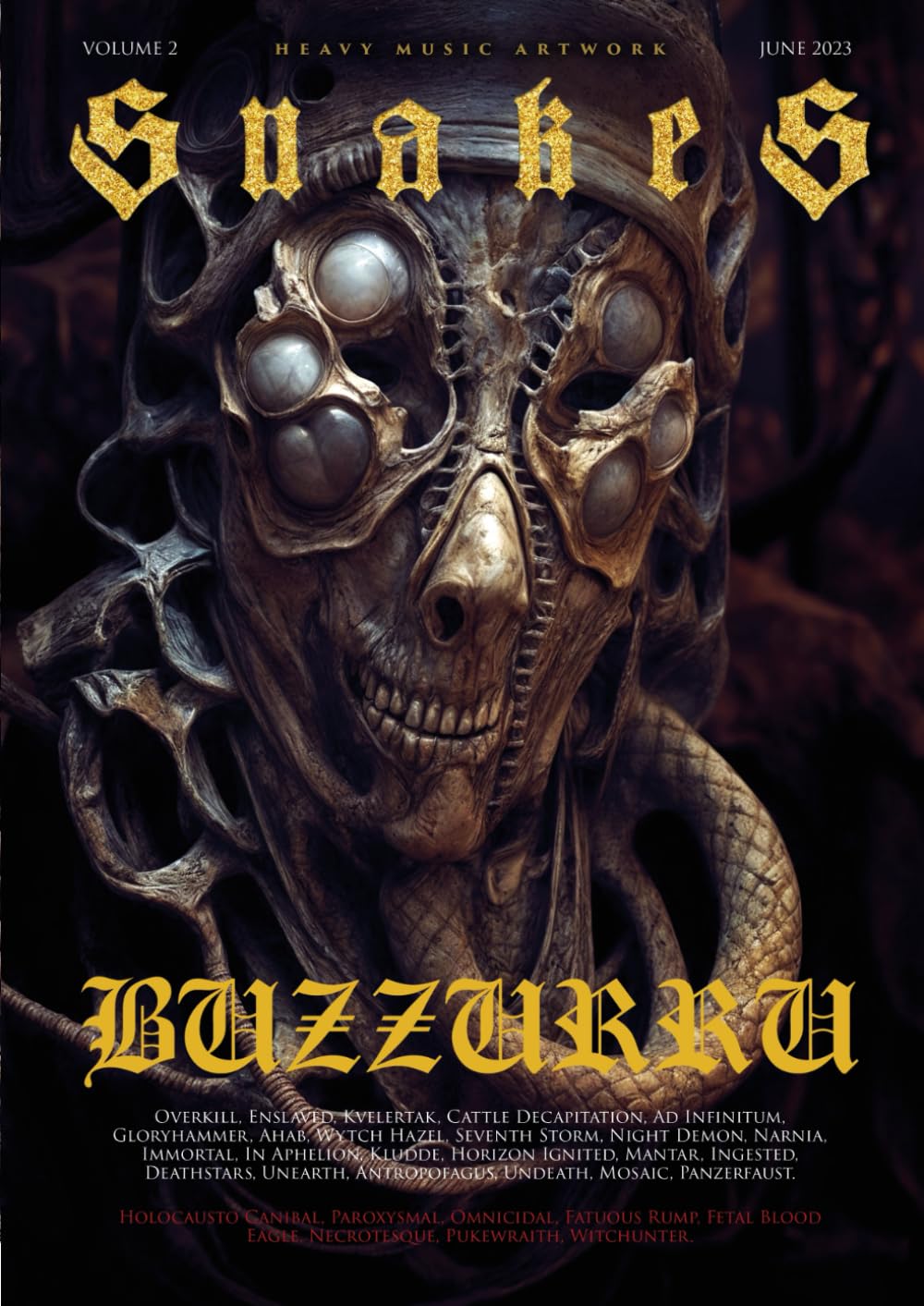 Snakes Vol.2 Heavy Music Artwork Magazine : livre illustration metal art graphique sombre gothique