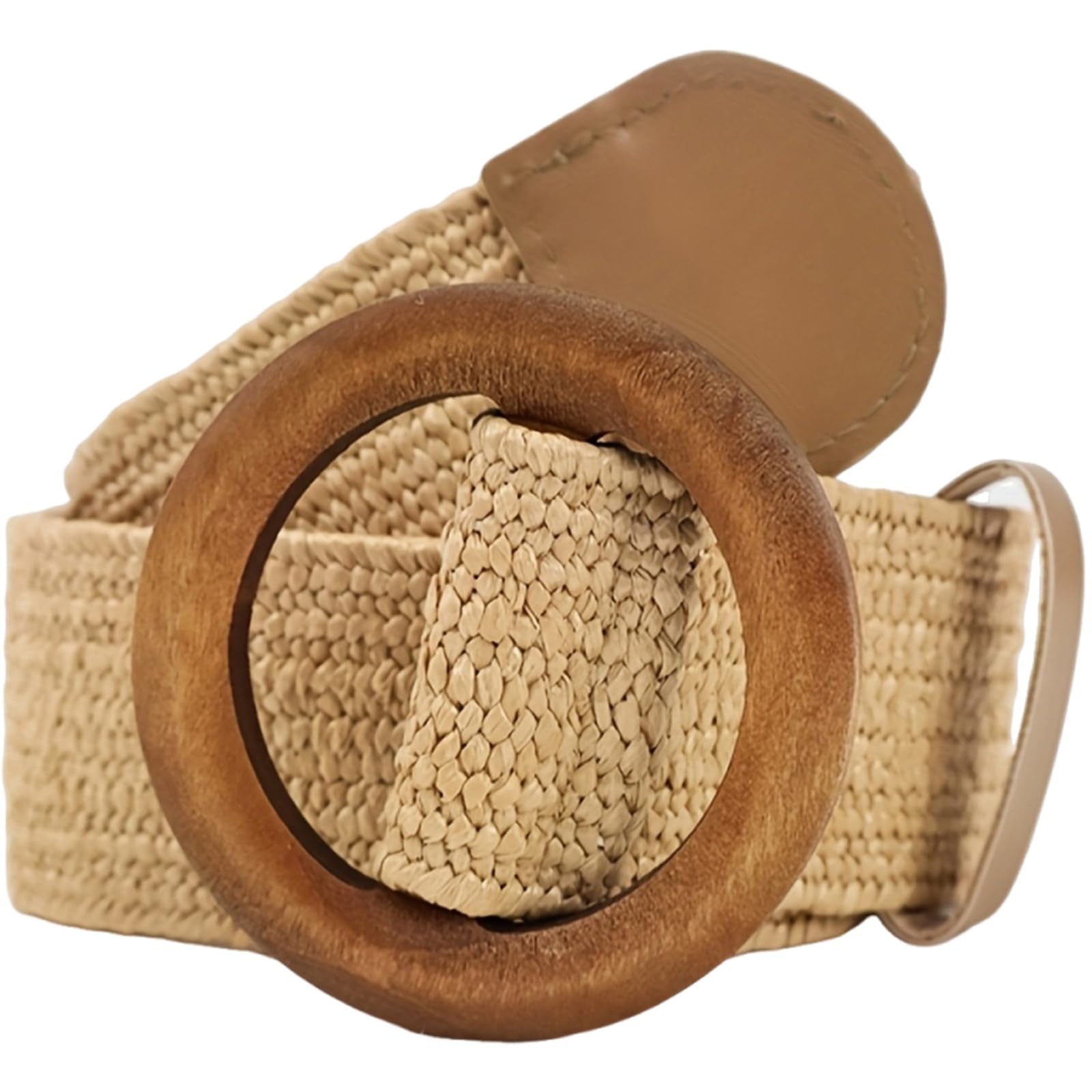 Agutalithic Women's Brown-Style8 Boho Woven Hollow Straw/Canvas Belt 4Cm Wide Braided Rattan Strap Fashion Waistband For Dress Jeans Pants(130Cm/51, )
