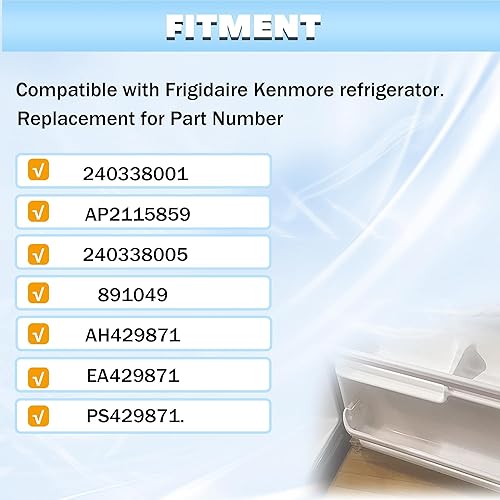 Miniatura 11 de HECASA 240337901 240337904 240337905 Refrigerator Door Bin Shelf Compatible with Frigidaire Refrigerator for 891047 AH429868 AP2115858 EA429868