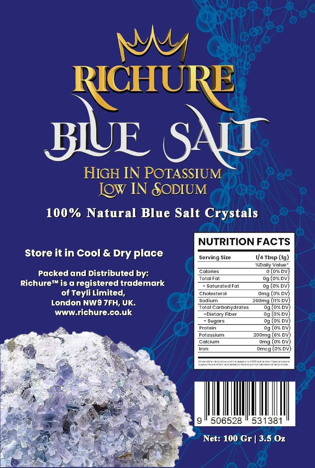 Amazon.com : 100g Blue Salt + 250gr Rare Ancient Blue Rock Salt