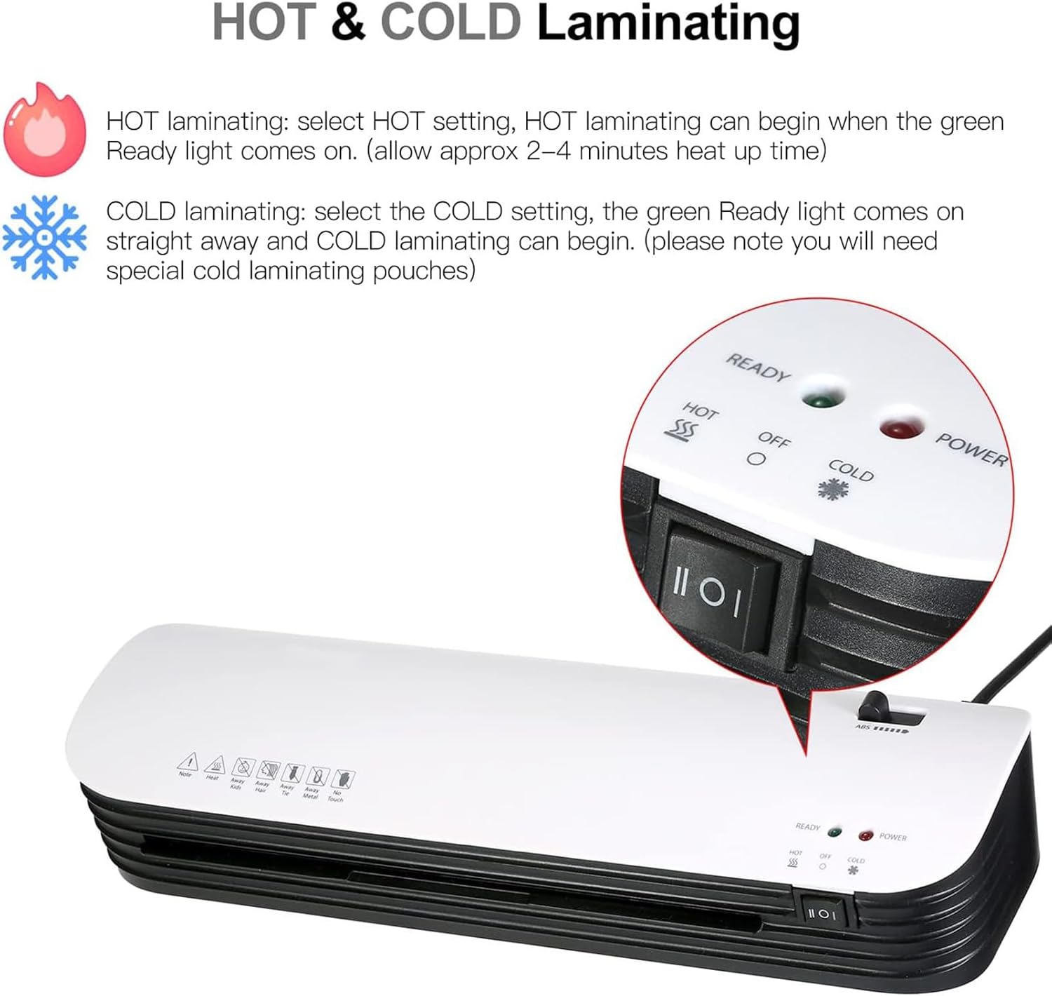 Laminating Machine, Laminator Machine Multipurpose Hot Cold Lamination Bubble for Photo (Pomyaodxqugi9p6-11)
