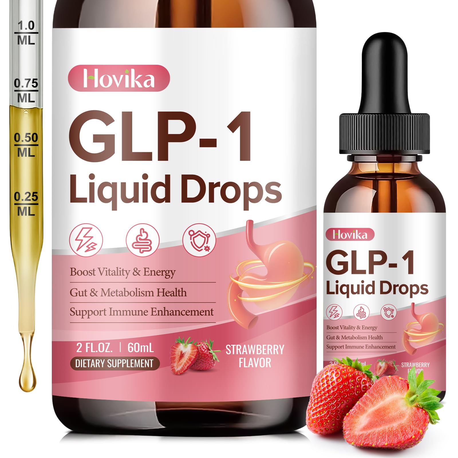 Amazon.com: GLP-1 Supplement, GLP-1 Support Liquid Drops with Berberine,  Chromium, Ceylon Cinnamon, Green Tea & Hops Flower Extract, GLP-1 Supplement  for Gut & Metabolism Health, Vegan, Strawberry Flavor, 2 Fl Oz :