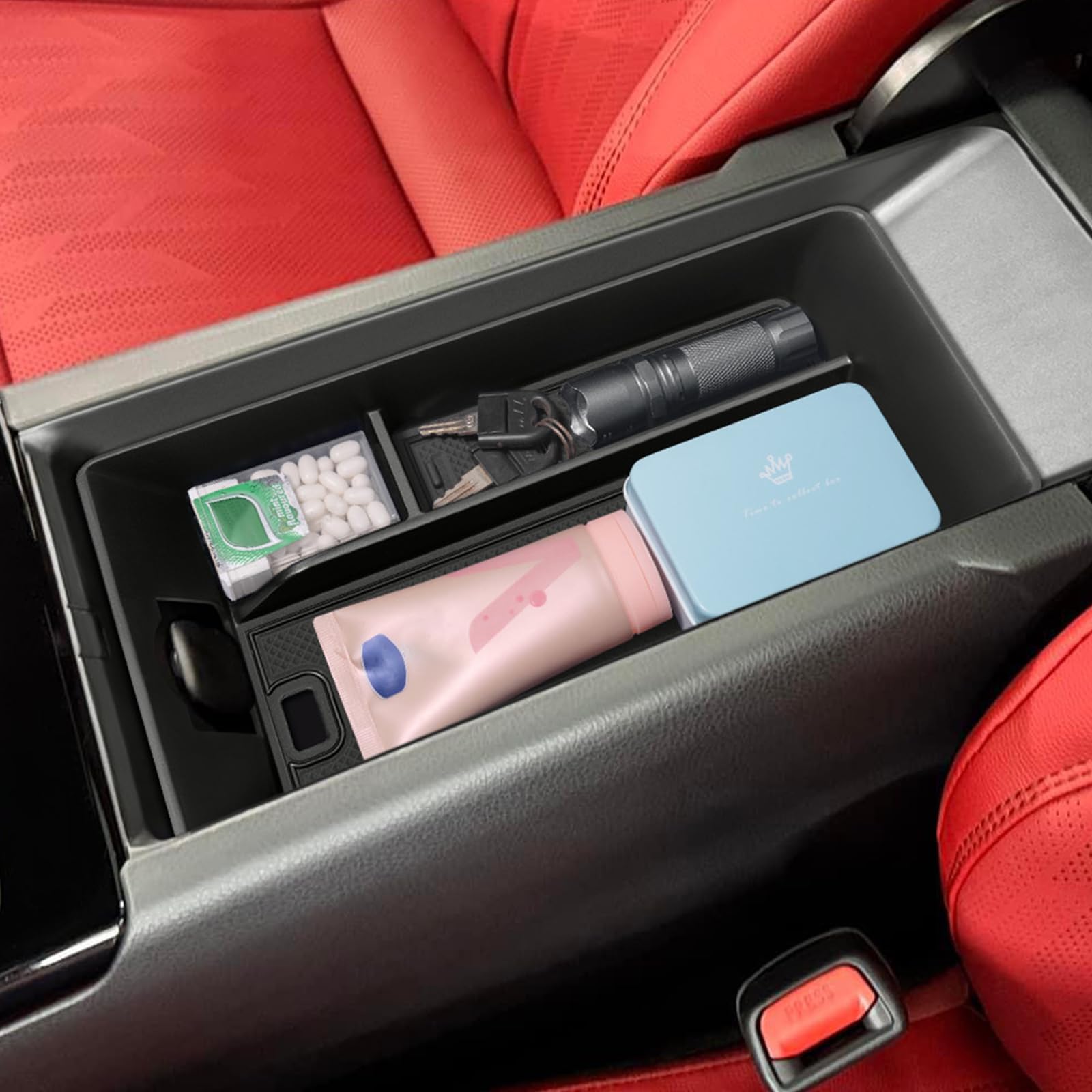 TOPINSTALL 2026 Center Console Tray Compatible with 2025 2026 Toyota Camry (XSE/XLE/SE/LE) Armrest Storage Box Console Organizer for 9th Gen Camry Interior Accessories