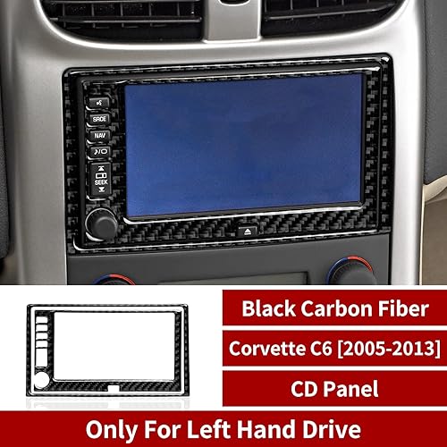Miniatura 2 de Adhesivo para panel de CD de consola central de automóvil, cubierta interior de fibra de carbono para Chevrolet Corvette C6 Z06  C6 ZR1  C6 Grand