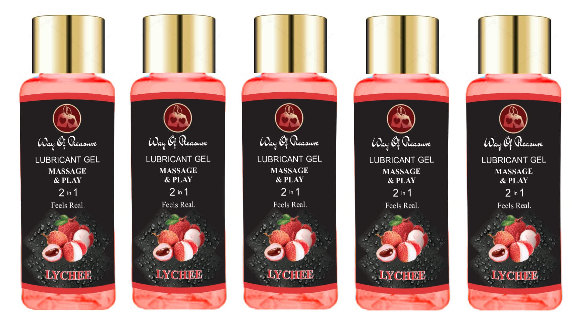 Lube Flavoured Lubricant Gel - 50ml | Water based lube | Pack of 5 (Lychee, Pack of 5)-image-13