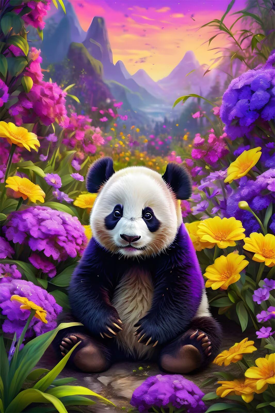 Puzzle 1500 sztuk Kwiaty Panda Gry Edukacyjne Puzzle Wyzwanie dla całej rodziny Puzzle dla dorosłych 1500 sztuk 87 x 57 cm