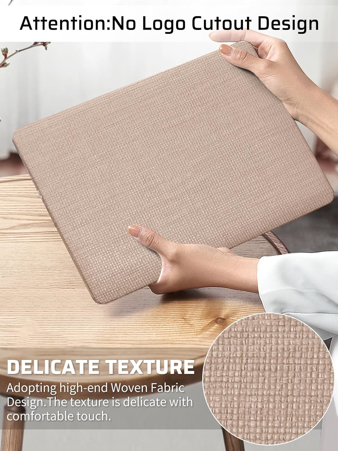 seorsok compatible with macbook air 13 inch case2022 2021 2020 2019 2018 release a1932 a2179 m1 a2337 touch id,elegant leather plastic hard shell case with keyboard cover,brown woven no logo cutout air13?a1932 a2179 m1 a2337? brown woven