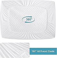 Vista 5 de NTBAY Protector de colchón impermeable, funda de colchón individual acolchada ajustable con bolsillo profundo de 15" - lavable a máquina - funda