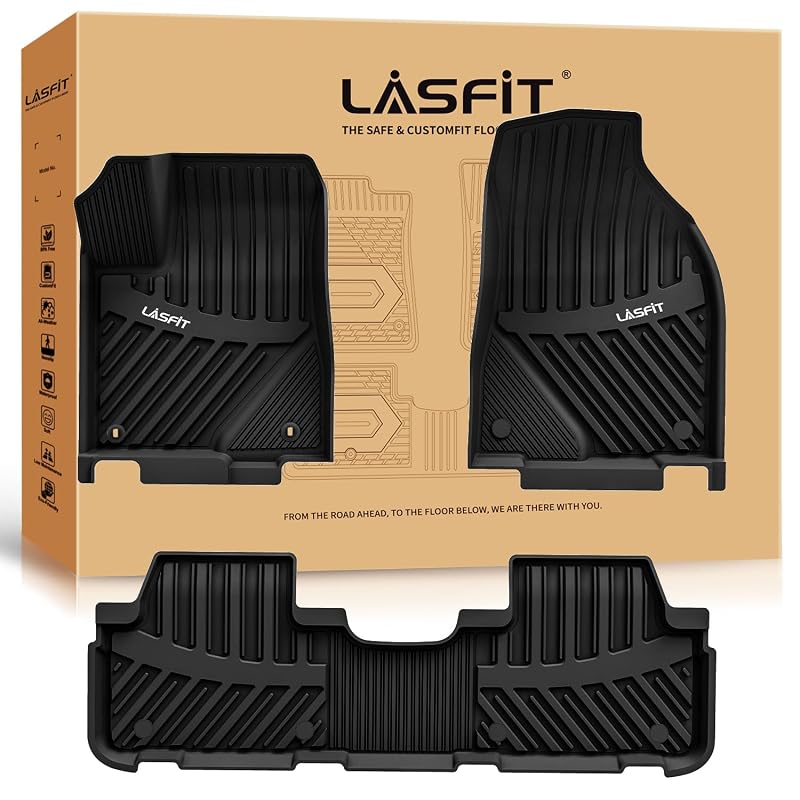 Tapetes automotivos em TPE LASFIT para Toyota Highlander 2014 a 2019 a gasolina, dianteiros e traseiros, kit com 4 peças