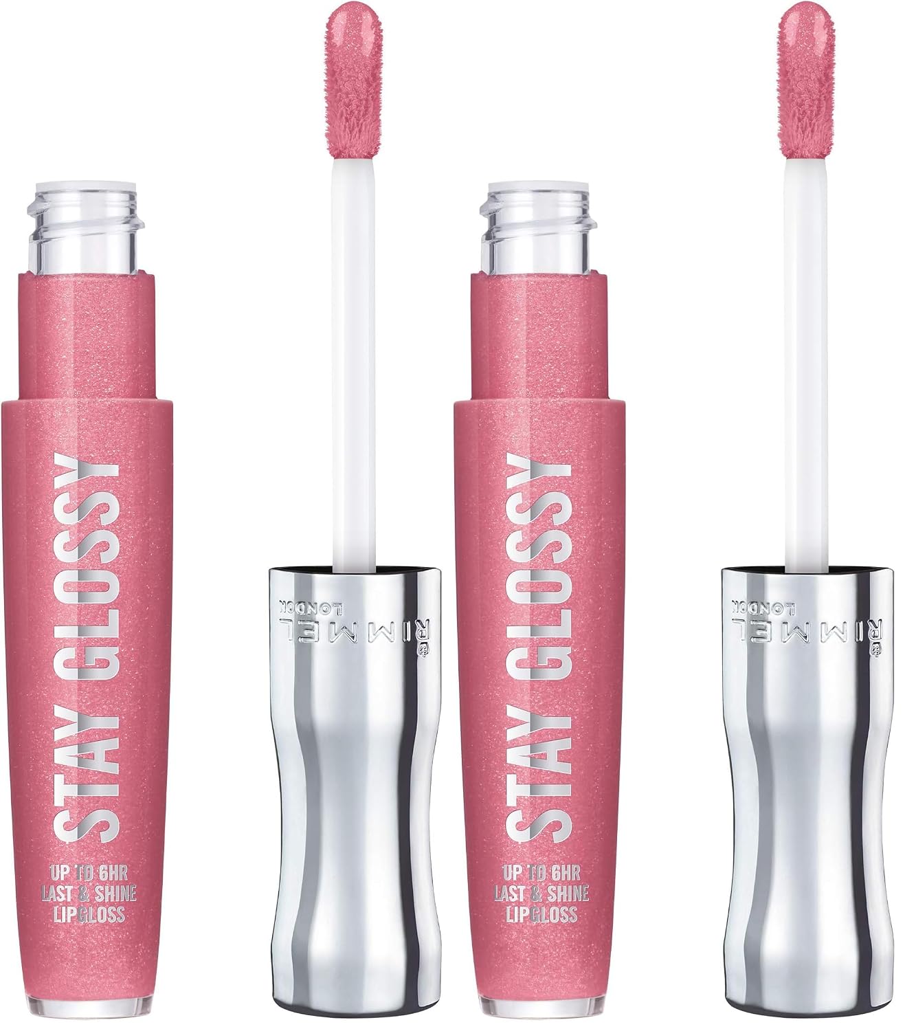 Rimmel Stay Glossy Lip Gloss - Non-Sticky and Lightweight Formula for Lip Color and Shine - 140 Flower Power, .18oz