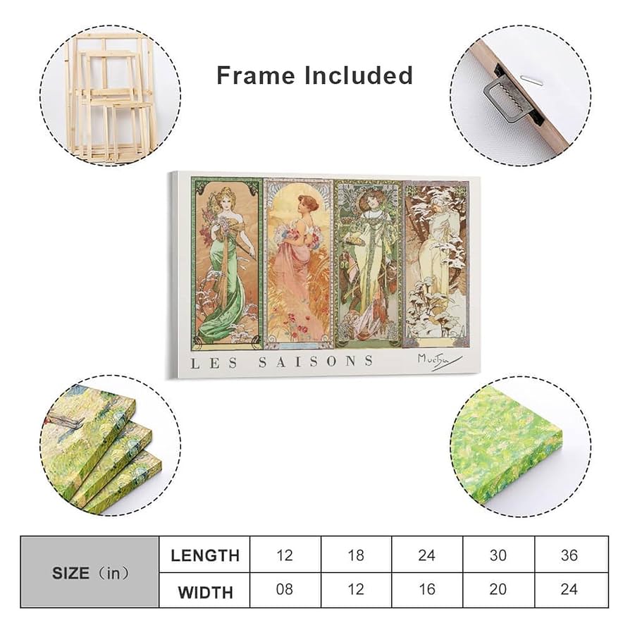 Amazon.co.jp: Alphonse Mucha アルフォンス・ミュシャ 四季変化