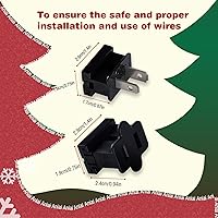 Vista 3 de SPT-1 Vampire Plugs 20 piezas Negro – Enchufe deslizante hembra y macho, enchufe eléctrico de repuesto para luces de decoración de Navidad