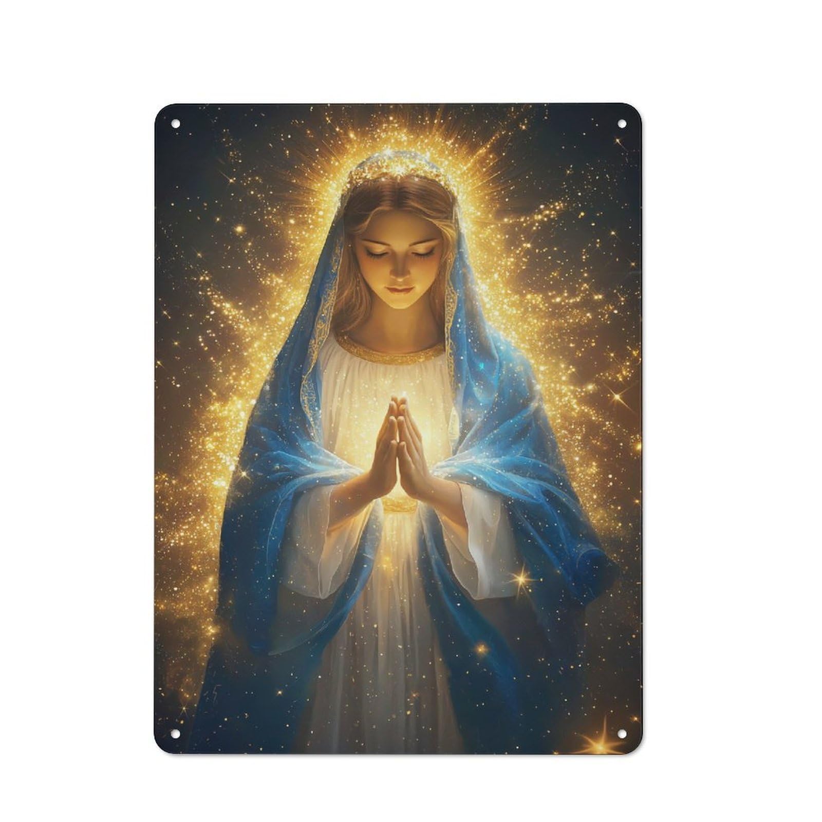 Junmoney Virgin Mary Vintage Metal Sign 40X30cm, Bistro Style Bistro Wall Plaque For Tea Room, Shop Wall Or Breakfast Area