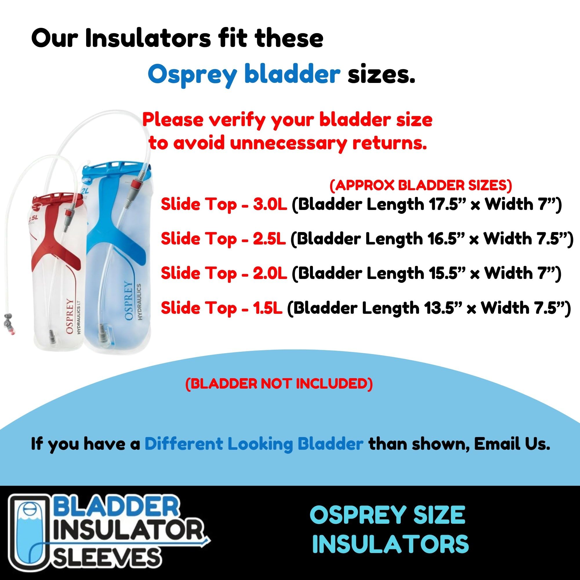 osprey hydration pack 2l insulation Tube Covers Bladder are Compatible with Hydraulics Water Bladder 130 the Berm 4L blends Osprey Exos 58 Backpack Color:Riptide