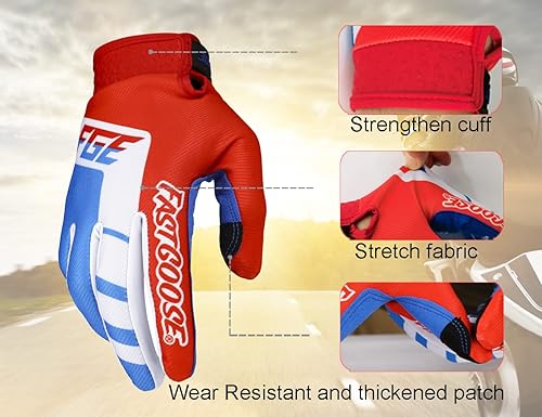 Miniatura 2 de OUNIXUE Guantes de motocross para motocicleta con pantalla táctil para hombres y mujeres, guantes de motocross de montaña de dedo completo,