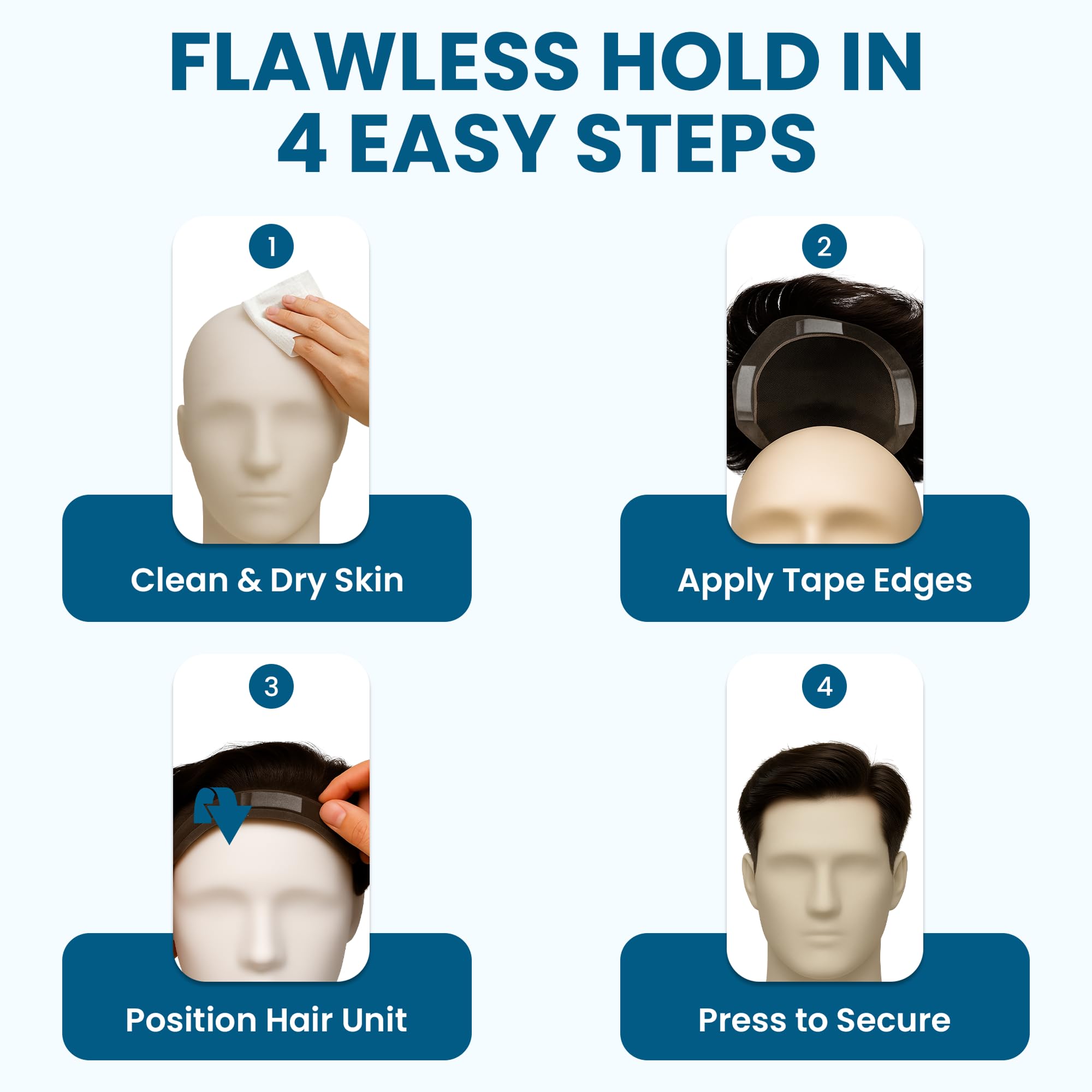 SUPERTAPE Contour A - Cinta de encaje para pelucas impermeable, cinta de pelo de doble cara, cinta de encaje frontal de doble cara ultra fuerte, cinta adhesiva de doble cara para postizos, 36