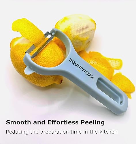 Miniatura 3 de Juego de peladores multiusos apilables de 3 piezas, peladores en Y, para frutas y verduras, zanahoria, pepino, papas, cuchillas de acero inoxidable,