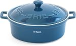 T-Fal Ceramic 2 Pc Mini-Cocotte set with lids, uniform heat-distribution, oven, microwave, freezer and dishwasher safe, blue