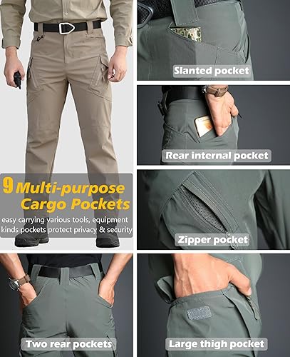 Miniatura 4 de ReFire Gear Pantalones tácticos de secado rápido para hombre, pantalones cargo ligeros de verano para senderismo al aire libre