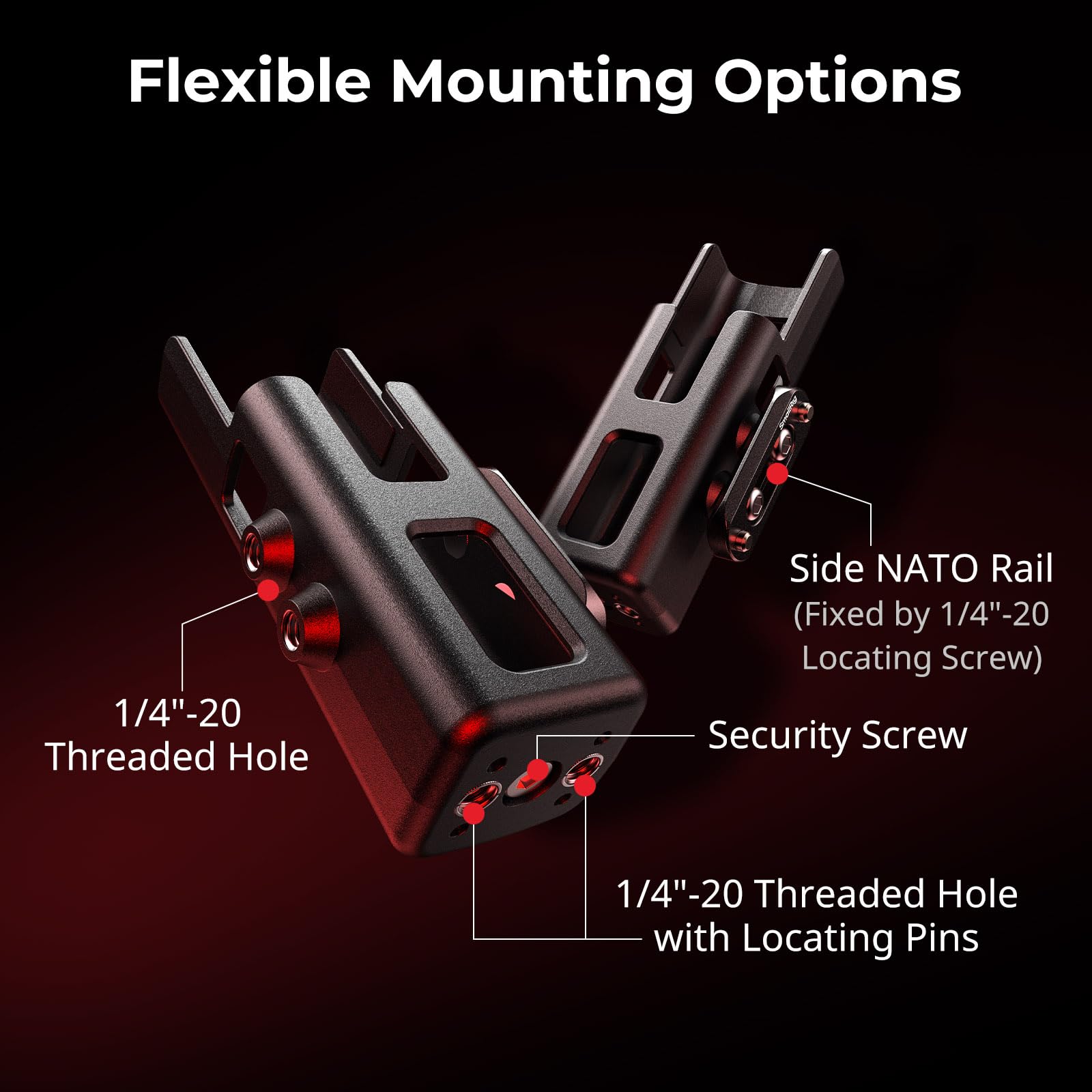 SMALLRIG Erweiterungsadapter-Zubehör für DJI Osmo Pocket 3, Schutzkäfig, mit 1/4"-20-Gewindebohrungen, Halterung für NATO-Schienen, Griffe, Magic Arms - 5117