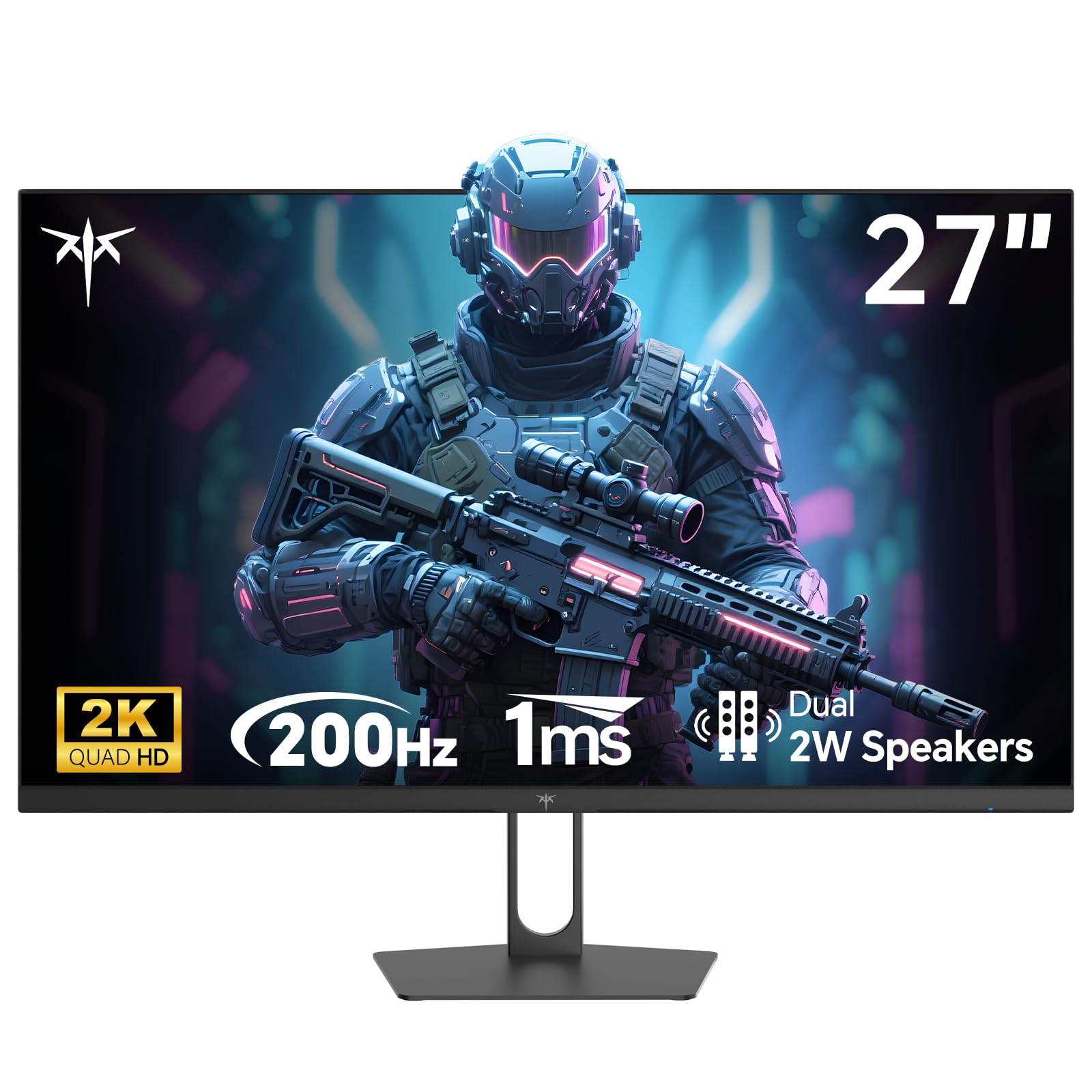 KTC 27 Inch Gaming Monitor - 2K QHD 2560 x 1440 Monitor, Up to 210Hz & 1ms, AMD Freesync & G-sync, HDR400, 131% sRGB, Bulit-in Speakers, IPS Monitors Gamer with HDMI 2.0 x 2 & DP1.4 x 2