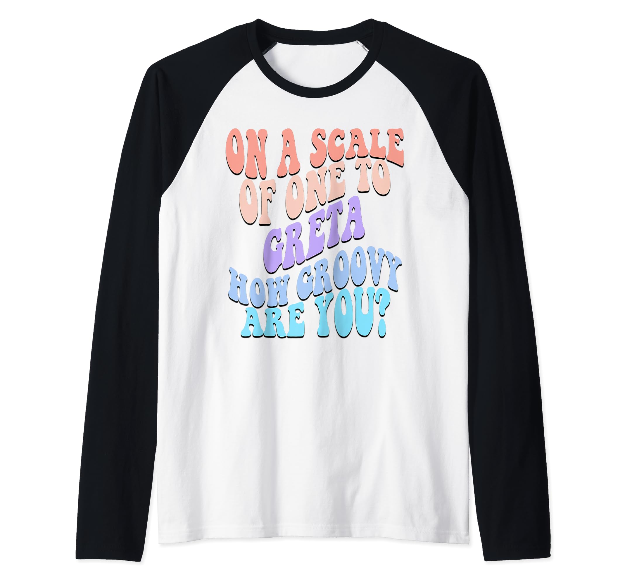 GRETA Cute Retro Girls Groovy GRETA Personalized Name Raglan Baseball Tee