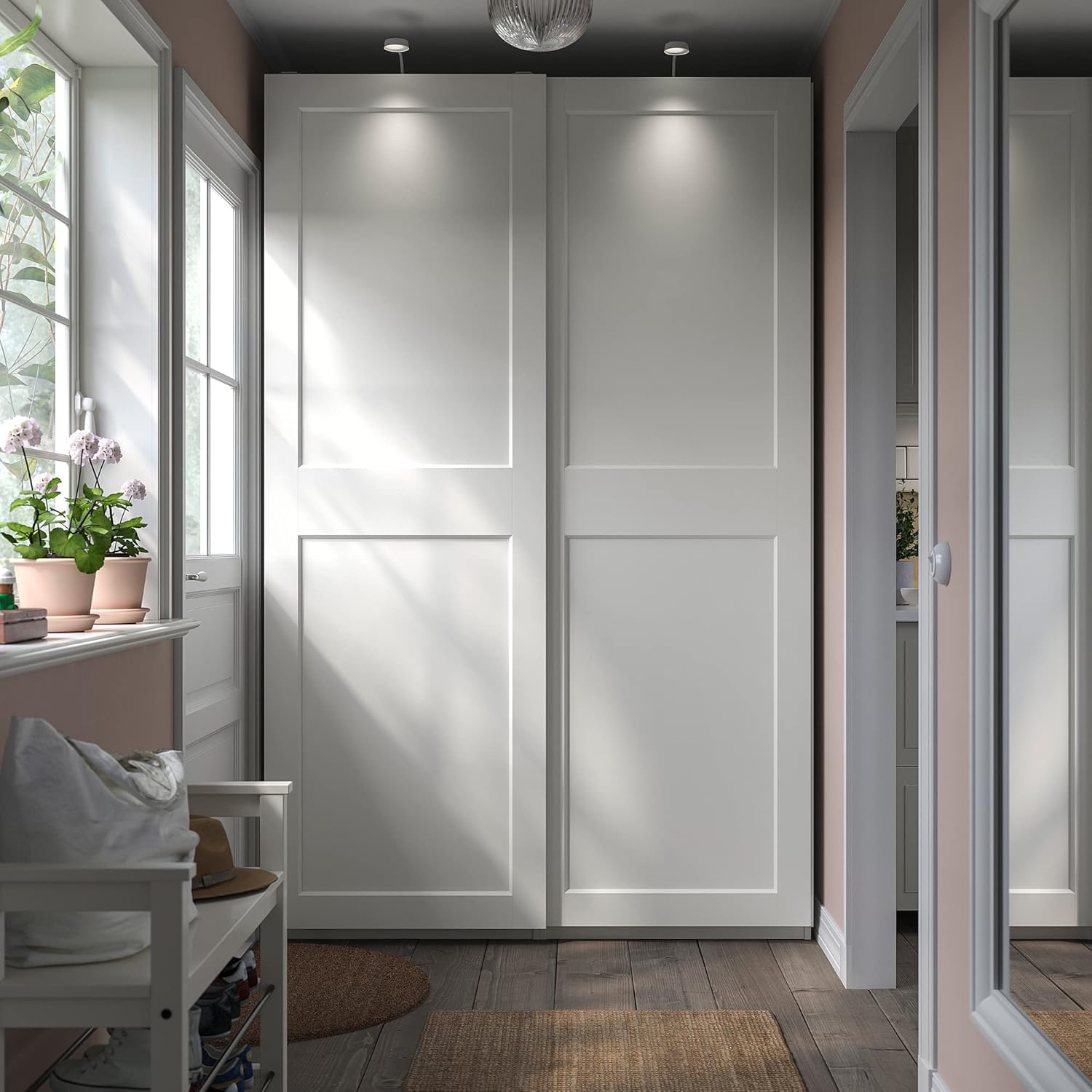 PAX/GRIMO Wardrobe, white/white, 150x66x236 cm