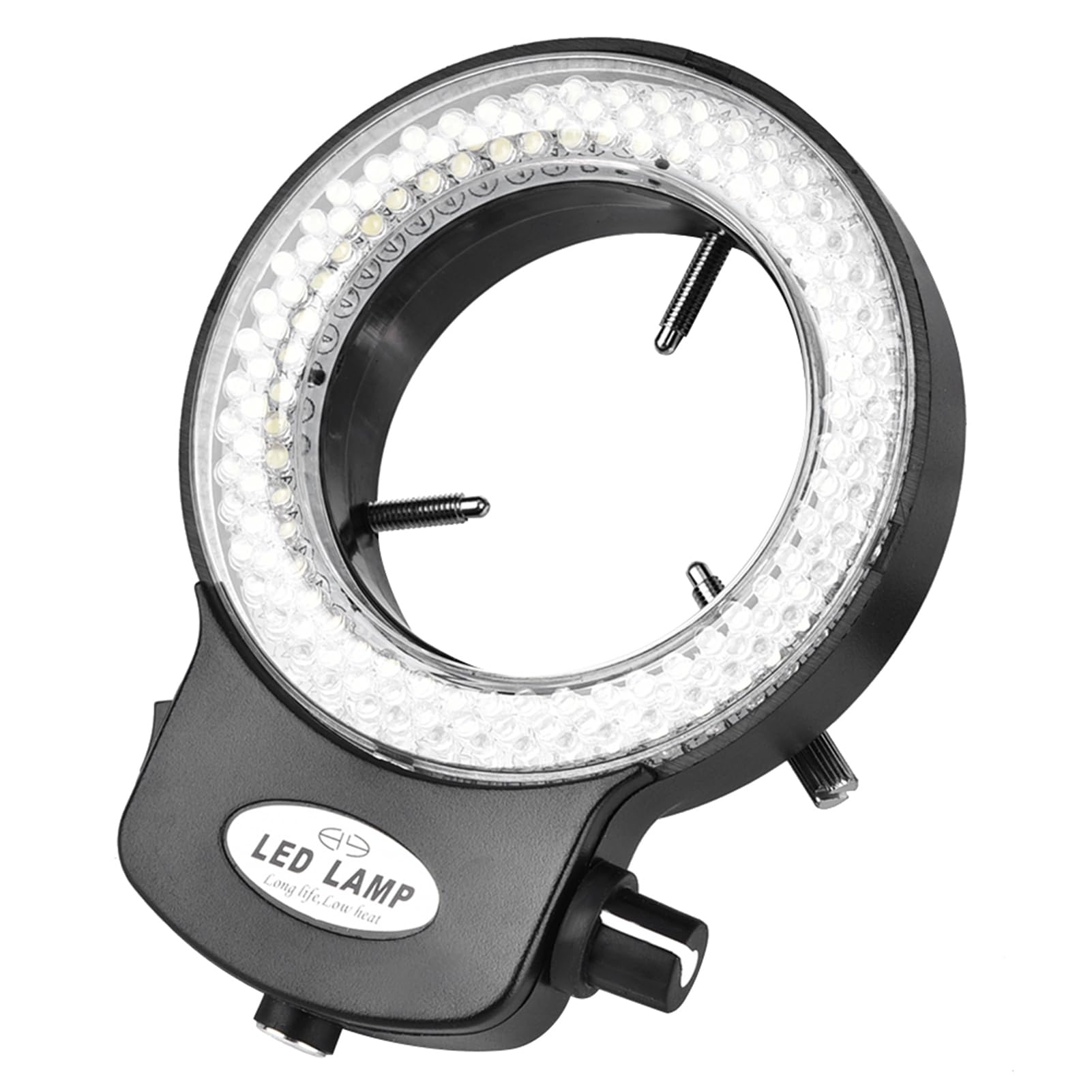 Anillo de Luz LED para Microscopio Estéreo, 144 Ajustable, Negro, Enchufe EU 110-220V