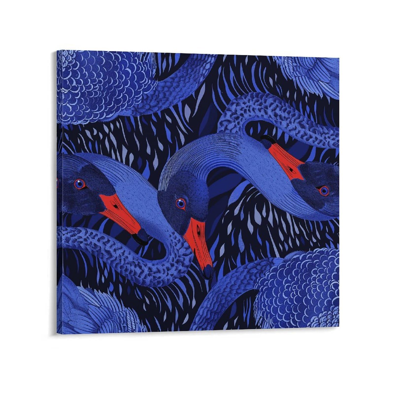Blue Swan Pattern Canvas Wall Art for Bedroom 20x20inch(50x50cm) Canvas Prints Artwork for Walls Modern Picture Artwork Painting for Living Room Aesthetic Wall Paintings for Bathroom Kitchen Office De