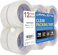 JARLINK Heavy Duty Clear Packing Tape 12 Rolls, 2.7mil Thick Super Sticky 60 Yds Each 720 Total Yds for Shipping Moving
