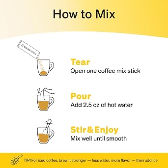 Damtuh Mocha Gold Korean Instant Coffee Sticks, 3 in 1, 100 Count